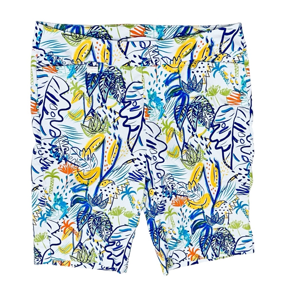 Breezes By Anthony’s Resort Florida Shorts Tropical Print Pull On Stretch Sz 12